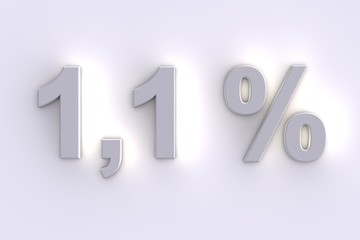 1,1 %