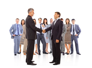 handshake isolated on business background