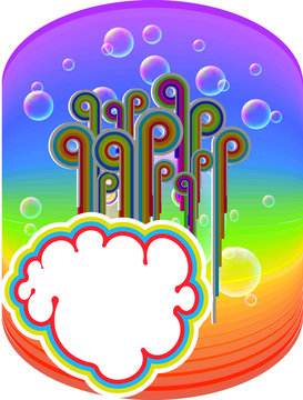 bubbles on the colorful rainbow background