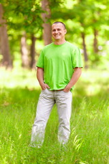 Young man in the forest