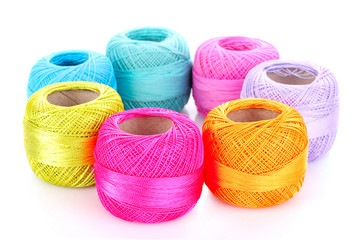 Few thread bobbin isolated on white