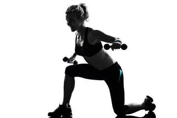 Naklejka premium woman workout fitness posture weight training