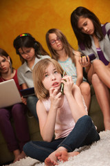 Thinker Girl On Phone