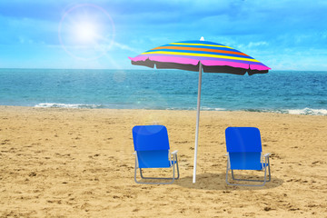 Two chairs at the beach