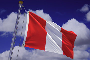 Waving Peruvian Flag