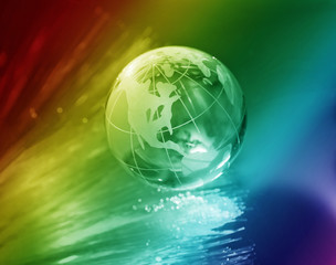 globe with high technology background .