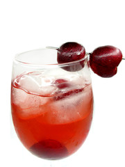 alcohol liqueur cocktail with cherry