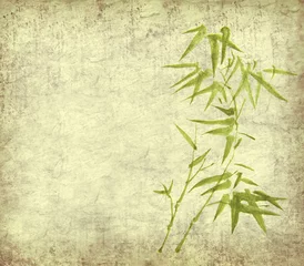Papier Peint photo autocollant Bambou conception de bambous chinois avec texture de papier fait main