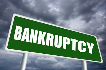 Illustrated bankruptcy sign