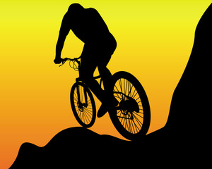 Obraz premium mountain biker