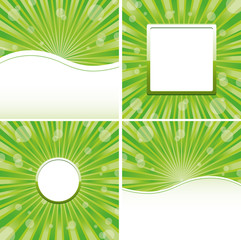 Set of green abstract backgrounds, vector illustration