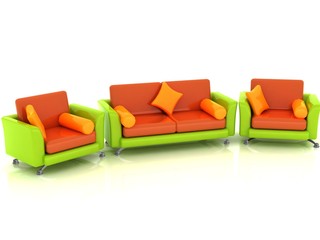 3D sofa on white background