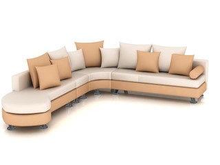 3D sofa on white background