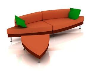 3D sofa on white background