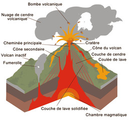Coupe type d'un volcan
