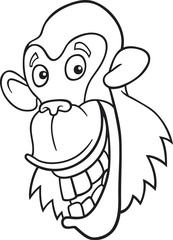 chimpanzee for coloring book