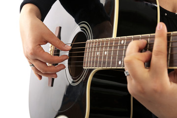 Zupftechnik spielen Gitarre seitlich Dur