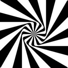 Crédence de cuisine en verre imprimé Psychédélique Illusion, motif blanc noir
