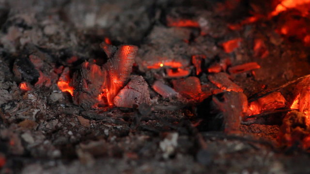 beautiful fire in the fireplace