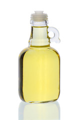 bottle of olive oil isolated on white background