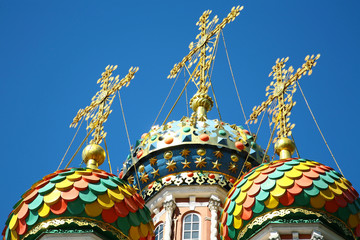 Domes of Stroganov Church, Nizhny Novgorod, Russia