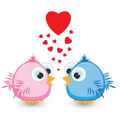 Fototapeta premium Two sparrow with love