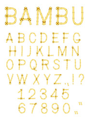 vector bamboo wood abc alphabet isolated on white