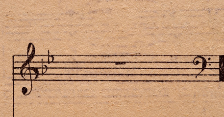music notes on old paper sheet, to use for the background