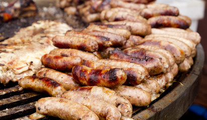 grilled sausage and ribs unhealthy food