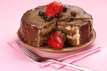 Homemade chocolate cake