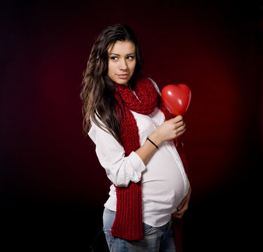 Pregnant woman in love