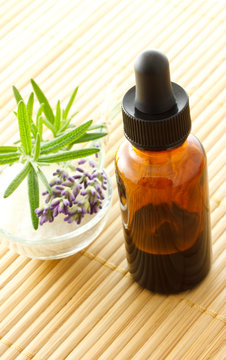 Essential Oil Dropper Bottle With Lavender And Rosemary