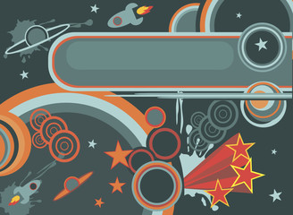 Fototapeta premium cartoon retro space background