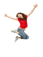 Fototapeta na wymiar jumping teenage girl