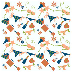 Seamless background collection of sexy girls items and accessori