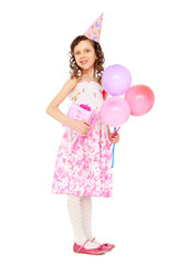 Fototapeta na wymiar joyous girl with balloons