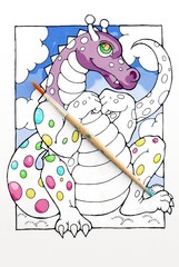 Coloring book dragon