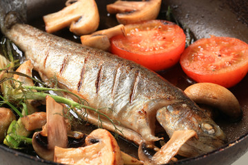 Pan fried trout