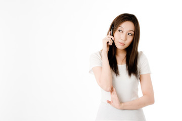 Fototapeta premium スマートフォンと女性