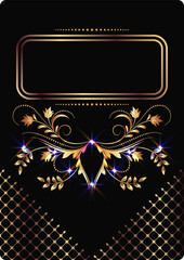 Background with golden ornament