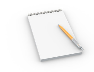 Blank isolated notepad