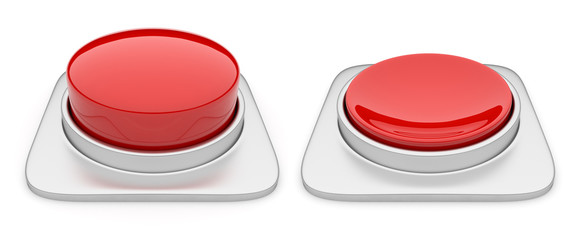 Red Button isolated on white background. Danger