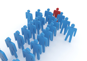 3D rendering of team leader concept.