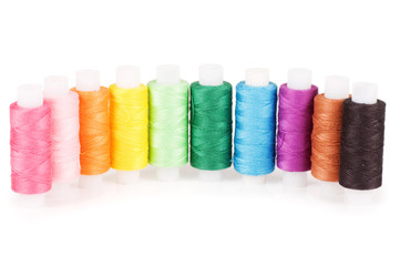 The coil of threads isolated on white background