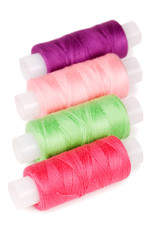 The coil of threads isolated on white background