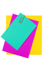 Colour paper with a paper clip