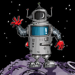 Robot de dessin animé dans l& 39 espace
