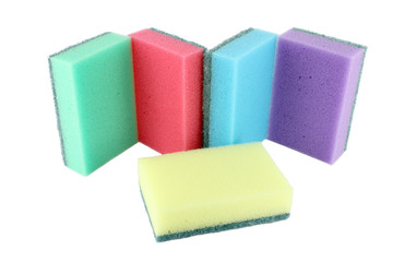 Color sponges on white