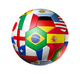 Football soccer ball with world teams flags © daboost
