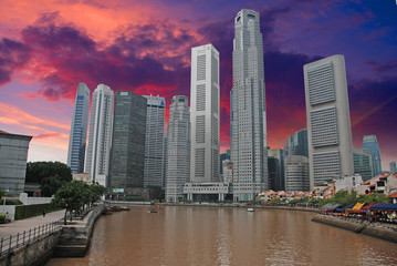 Fototapeta na wymiar Sky Colors over Singapore